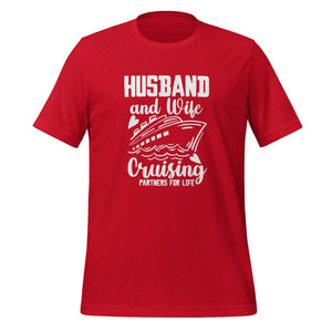 Unisex Cotton Cruise T-shirt - "Husband and wife" - Red